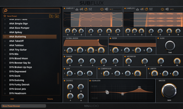 SubFlux Bass Module Main gui screenshot